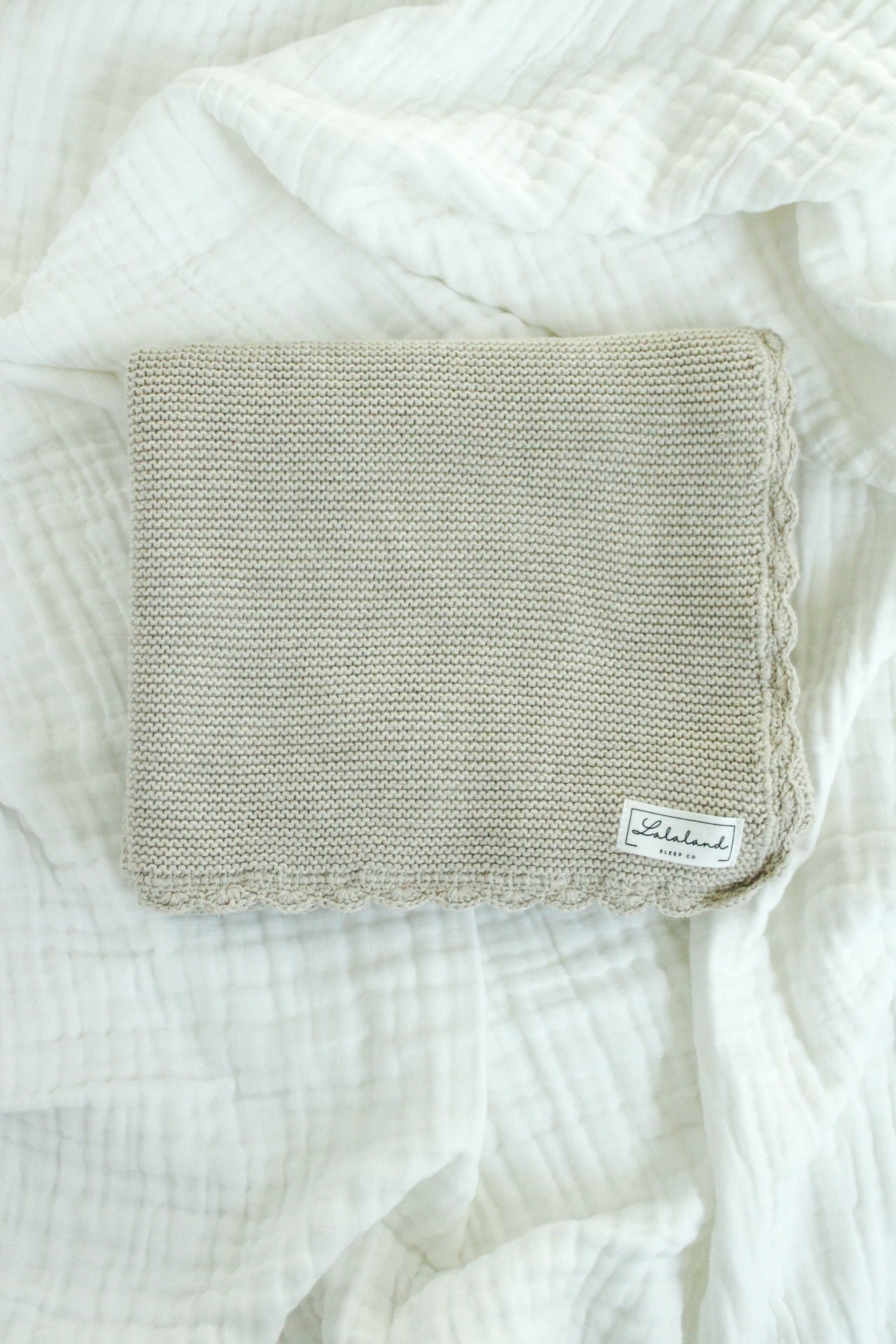 Oatmeal Organic Knitted Baby Blanket